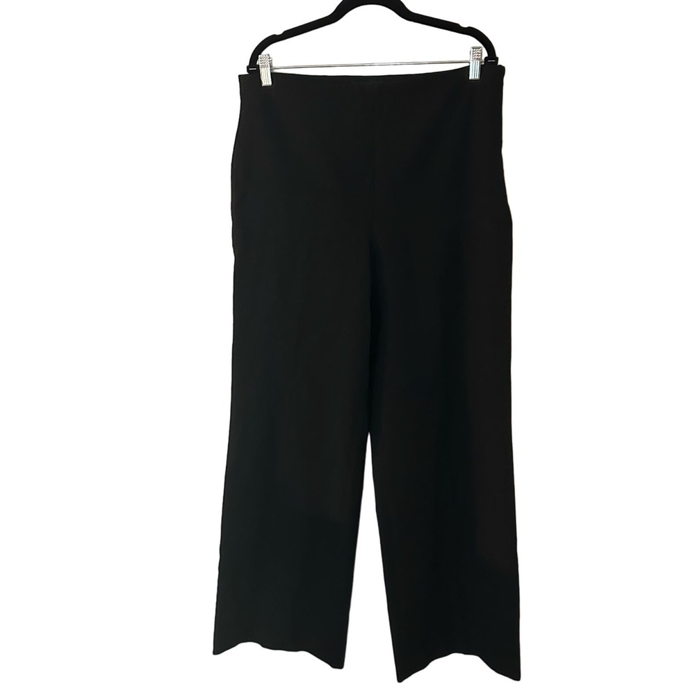Talbots Black Wide Leg Side Zip Trousers Size 14